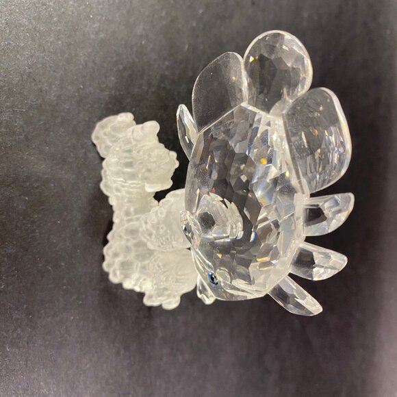 Swarovski large Crystal Butterfly Fish Figurine Clear on Reef W/ display mirror - Picture 9 of 10